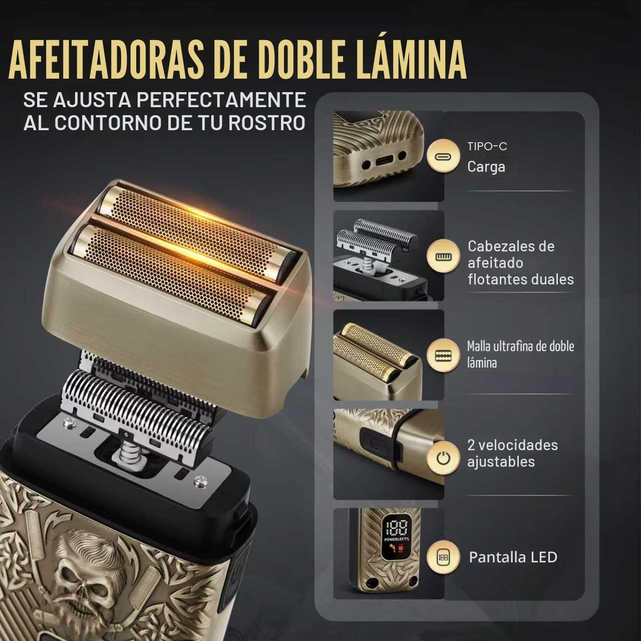 BESTBOMG® - Juego de cortapelos para hombres, cortadora de pelo pro...