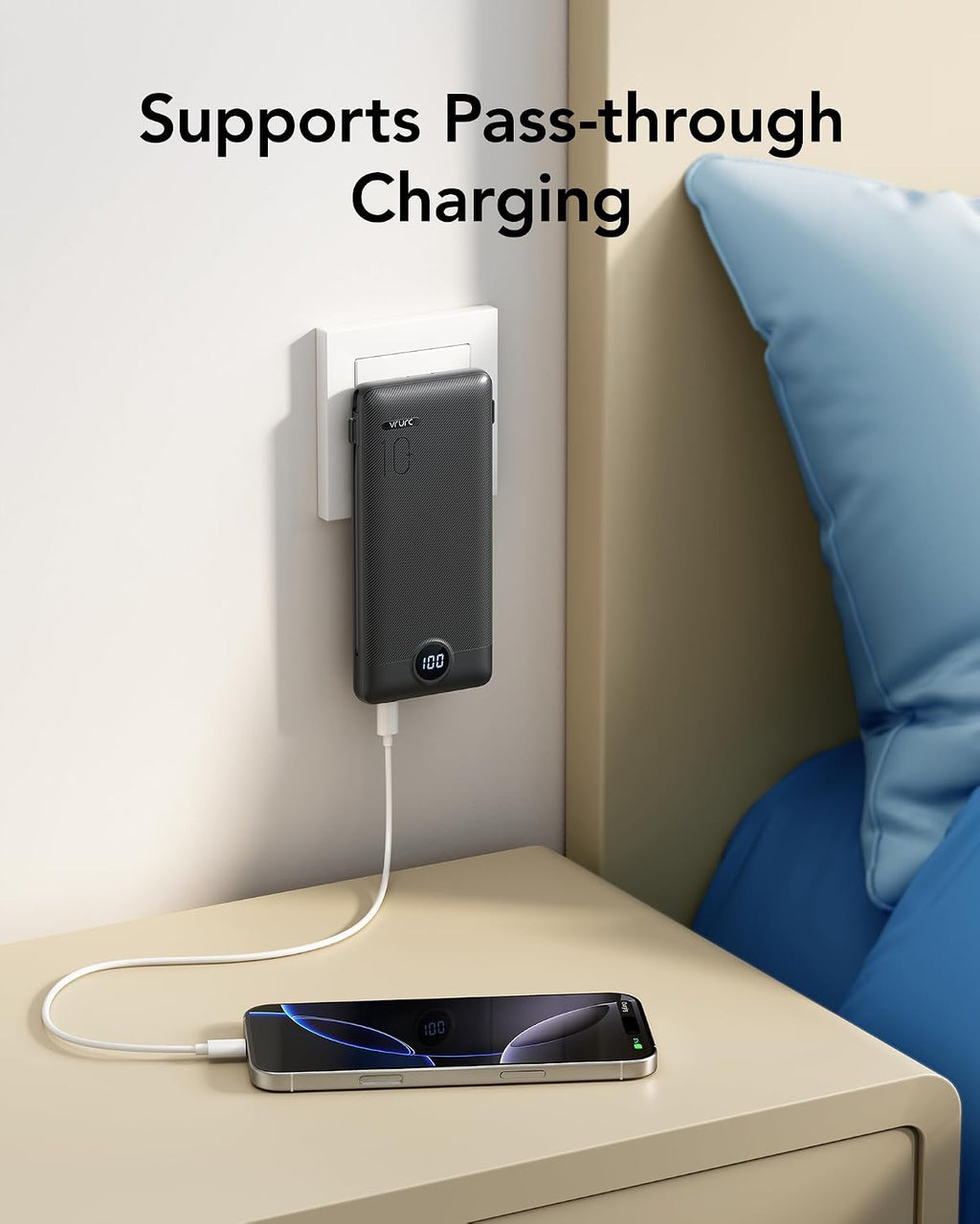 VRURC Cargador Portátil con Enchufe de Pared, 10000mAh Cargador Por...