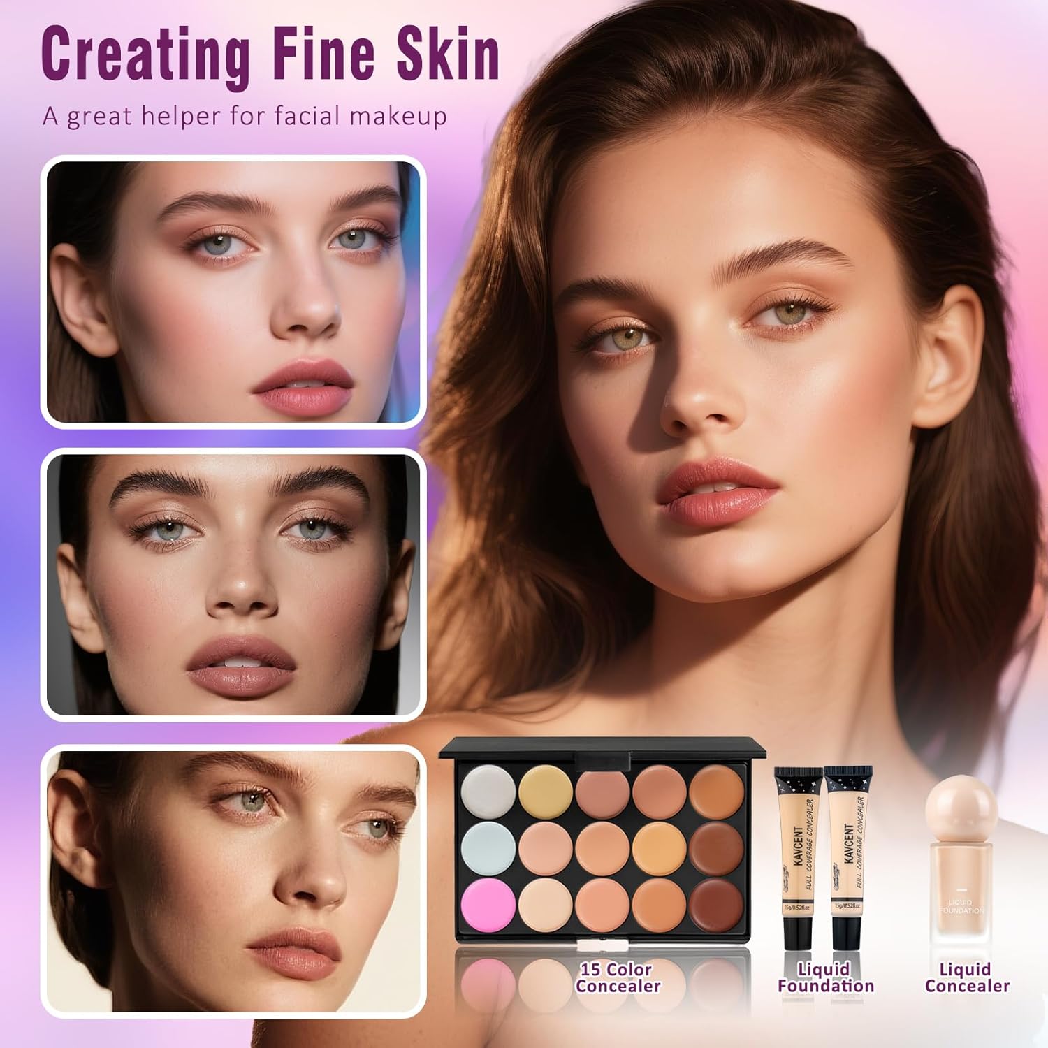 Kit de maquillaje para mujeres adolescentes, kit completo de maquil...