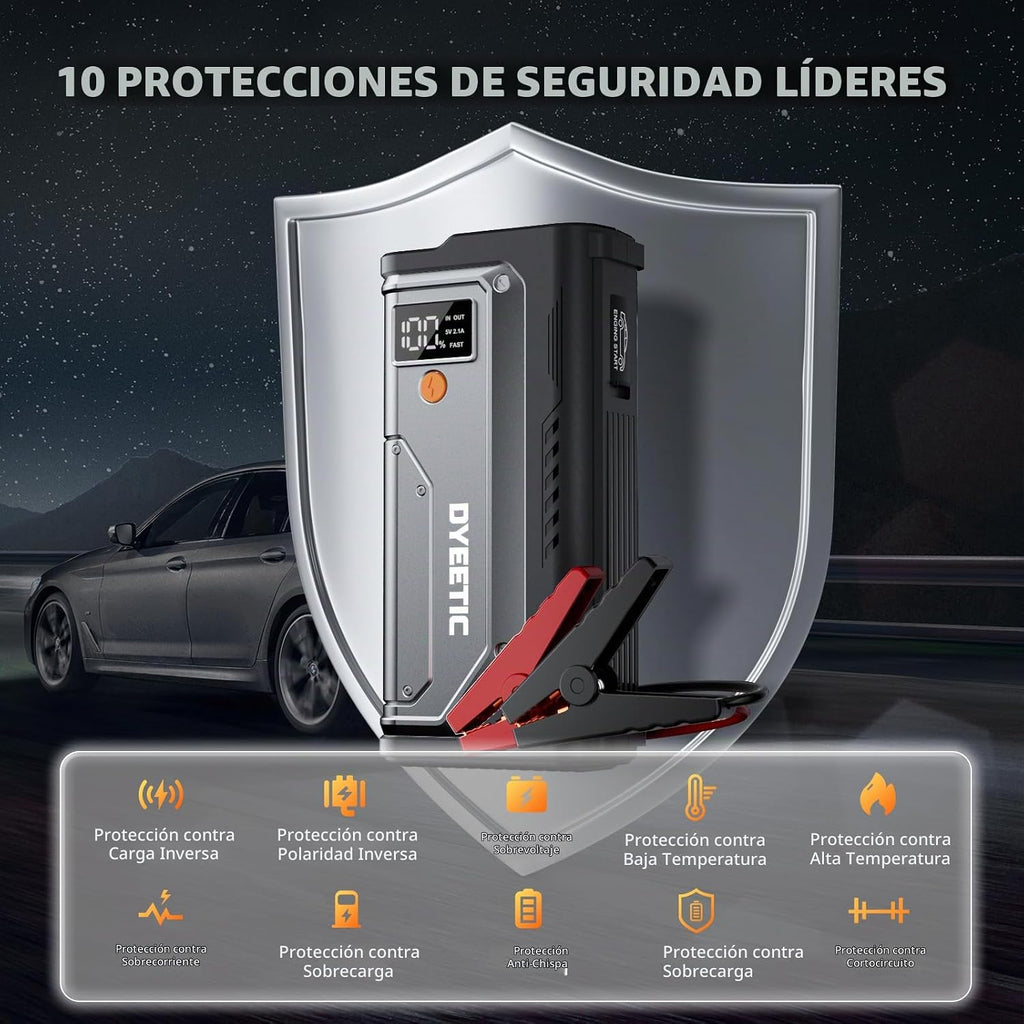 Arrancador de coche 5000A, batería portátil para motores de gasolin...