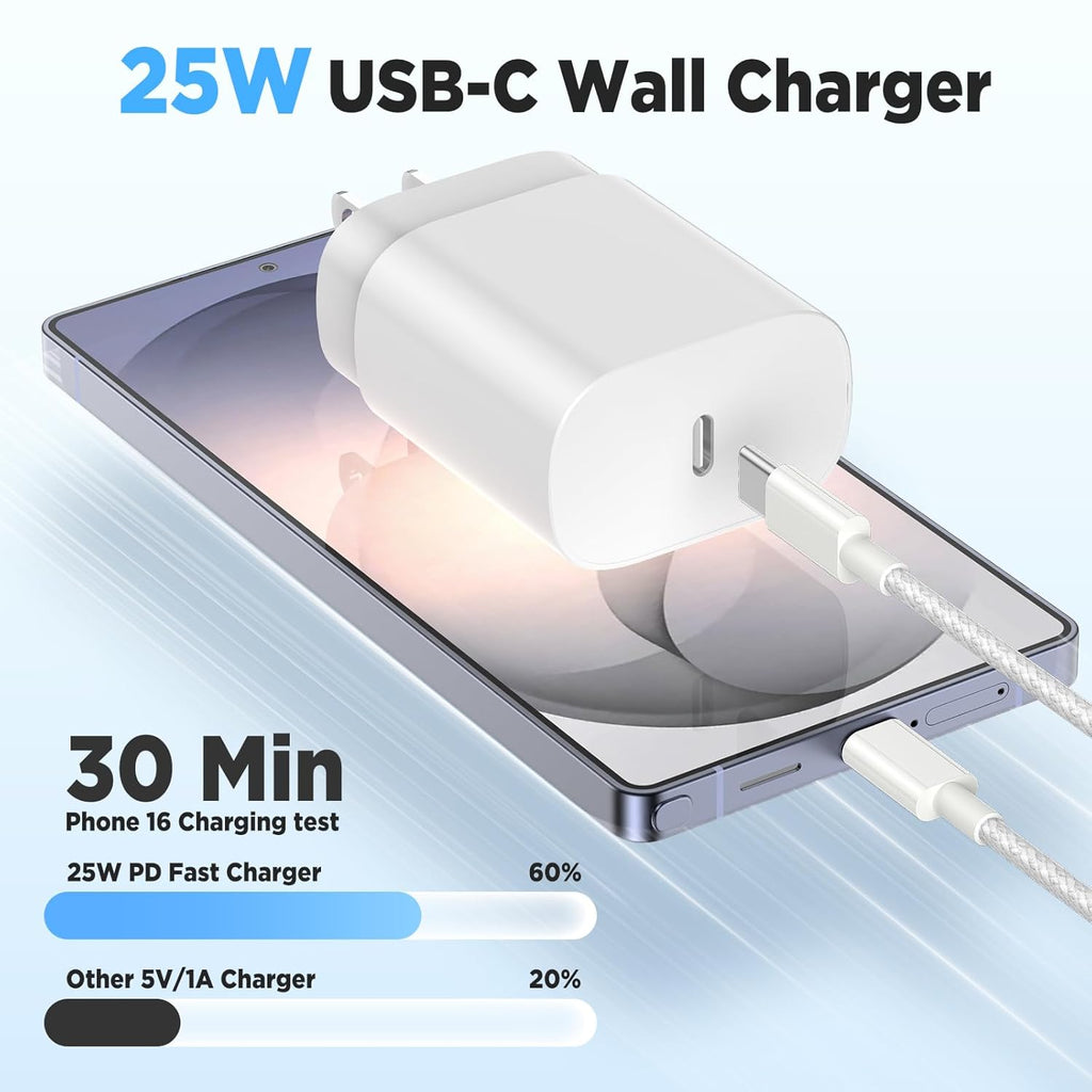 Hzevn Cargador de carga súper rápida USB C de 25 W para teléfono Sa...