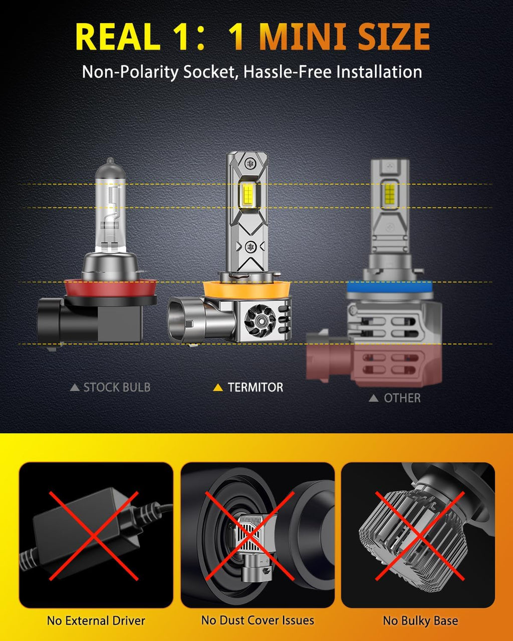 Termitor NextGen - Bombillas LED H11\/H9\/H8 9005\/HB3, 100000 lúme...