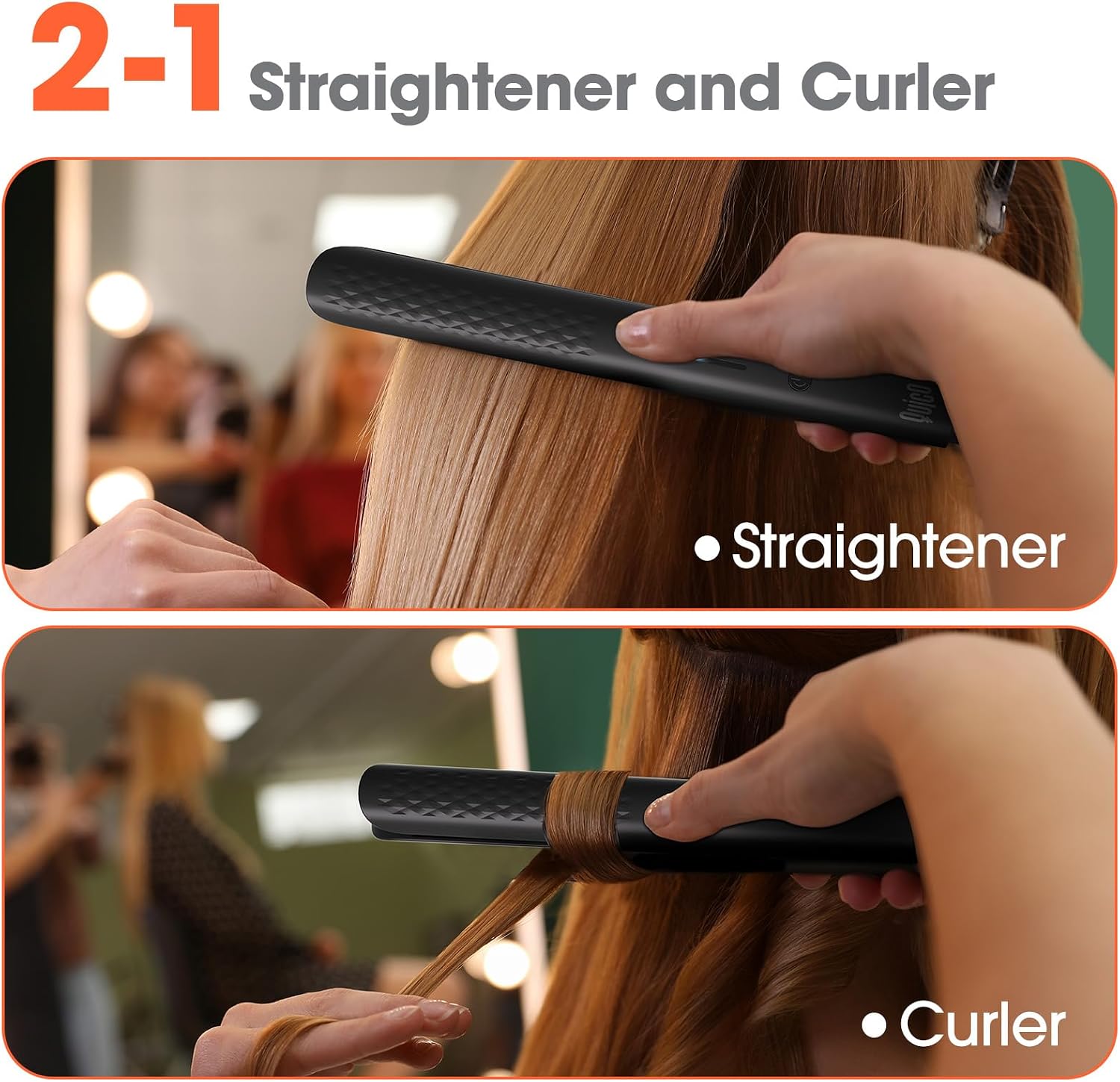 Quico Plancha para el cabello, alisadora de cabello de viaje global...