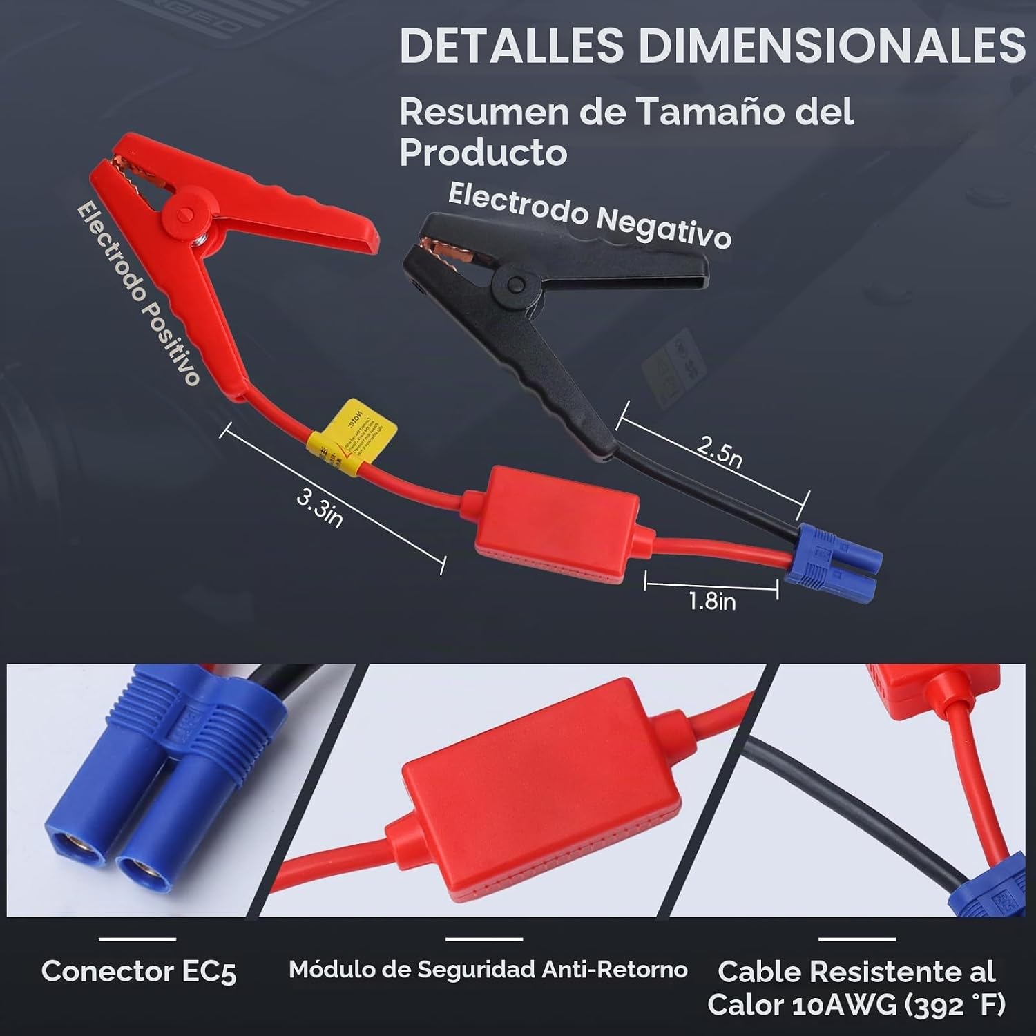 Mayspare Abrazaderas de arranque inteligentes EC5 de 10 AWG, clips...