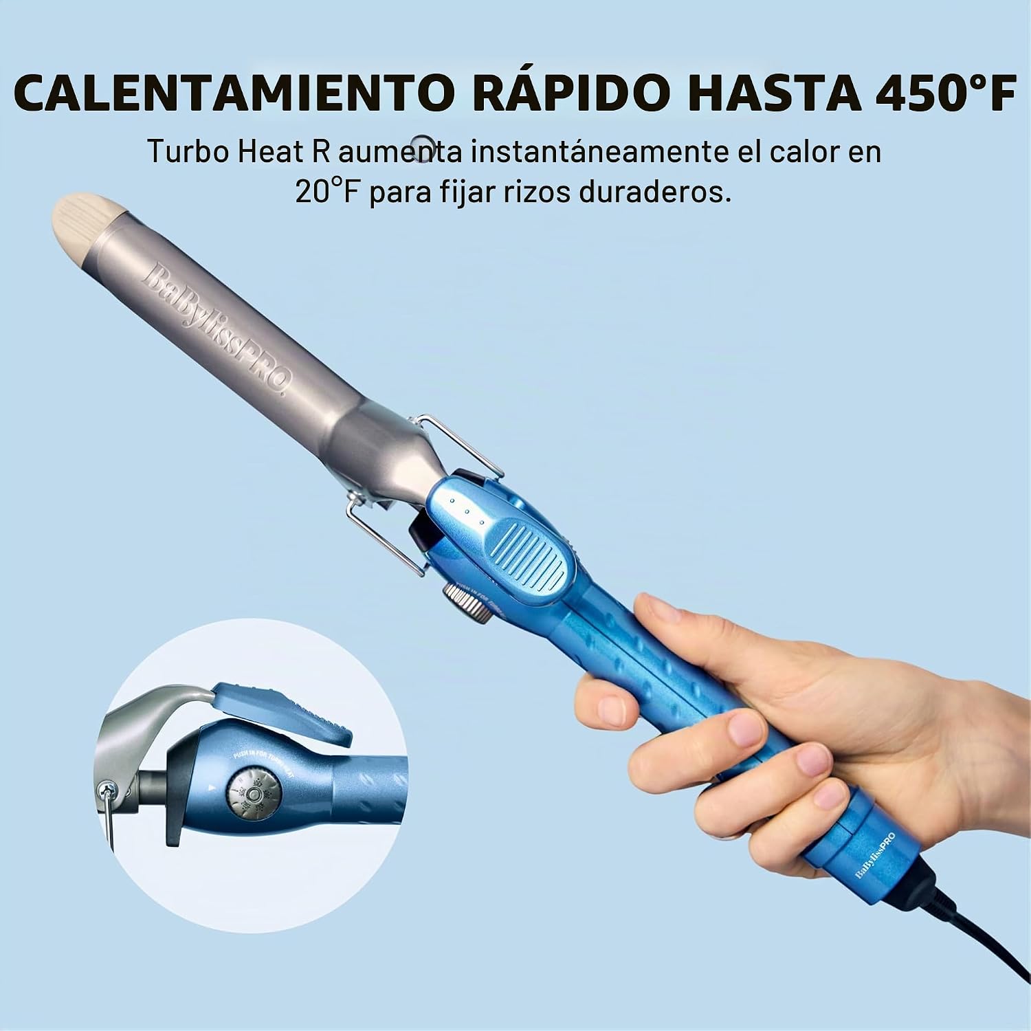 BaBylissPRO Rizador de Resorte de Titanio Nano, Varita Profesional...