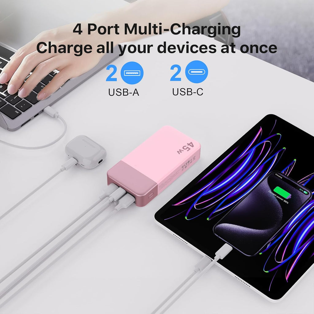 NOBIS Cargador portátil, banco de energía de 20000 mAh, carga rápid...