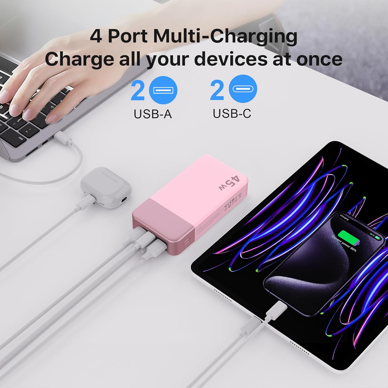 NOBIS Cargador portátil, banco de energía de 20000 mAh, carga rápid...