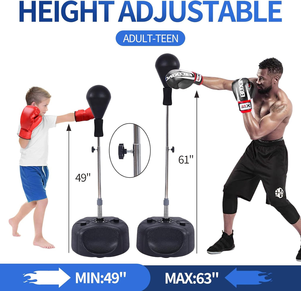 Stiatu Saco de Boxeo con Soporte, Saco de Boxeo Pesado, Barra Refle...
