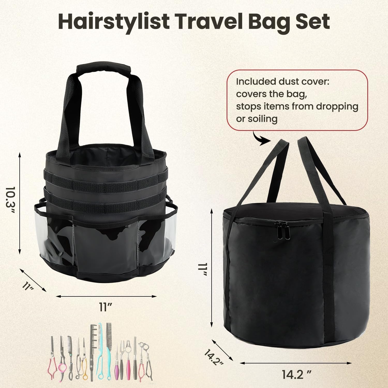 PUMHUBO Bolsa de viaje para estilista, con cubierta antipolvo, gran...