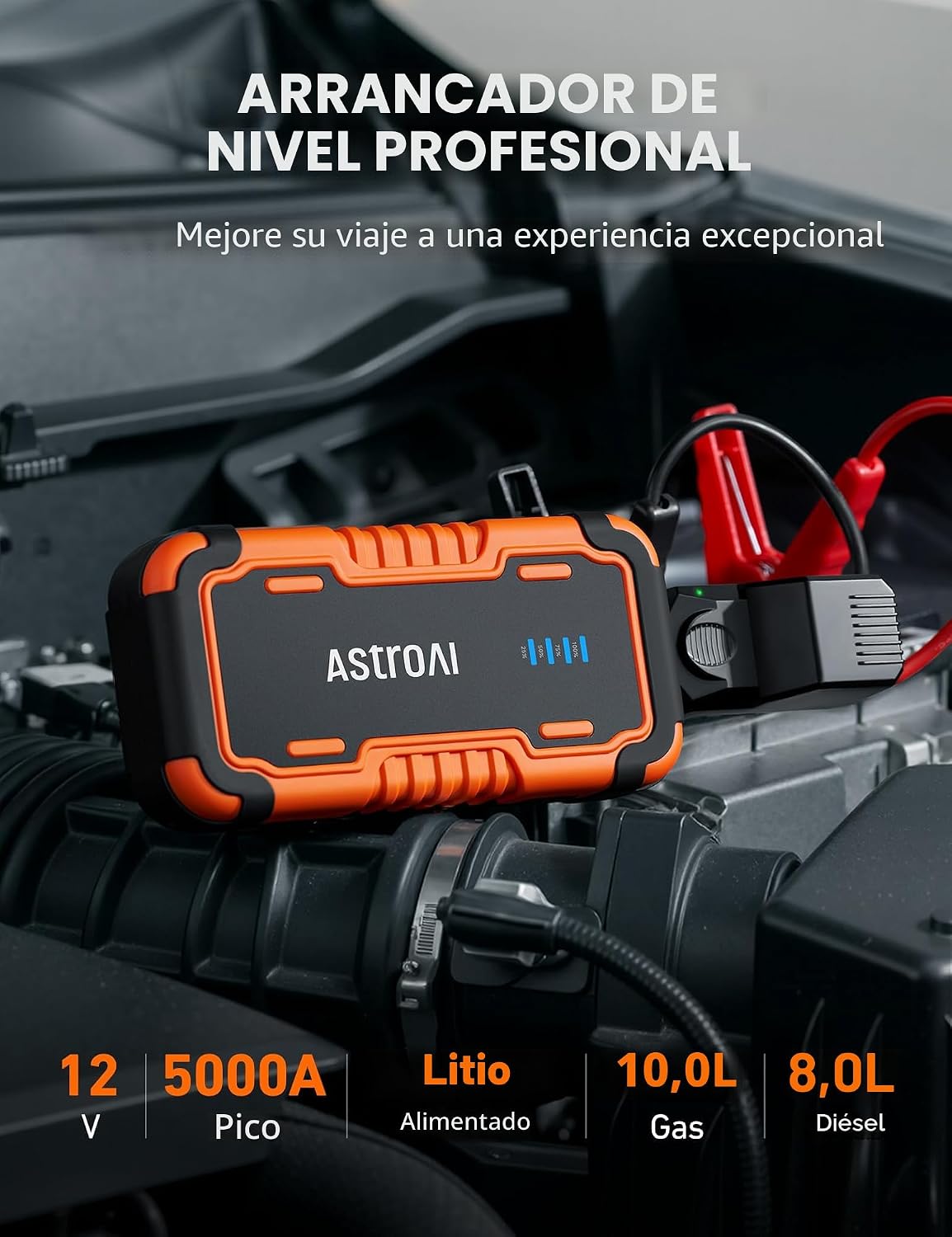 AstroAI P10 Arrancador de Batería de Coche, Paquete de Batería de A...