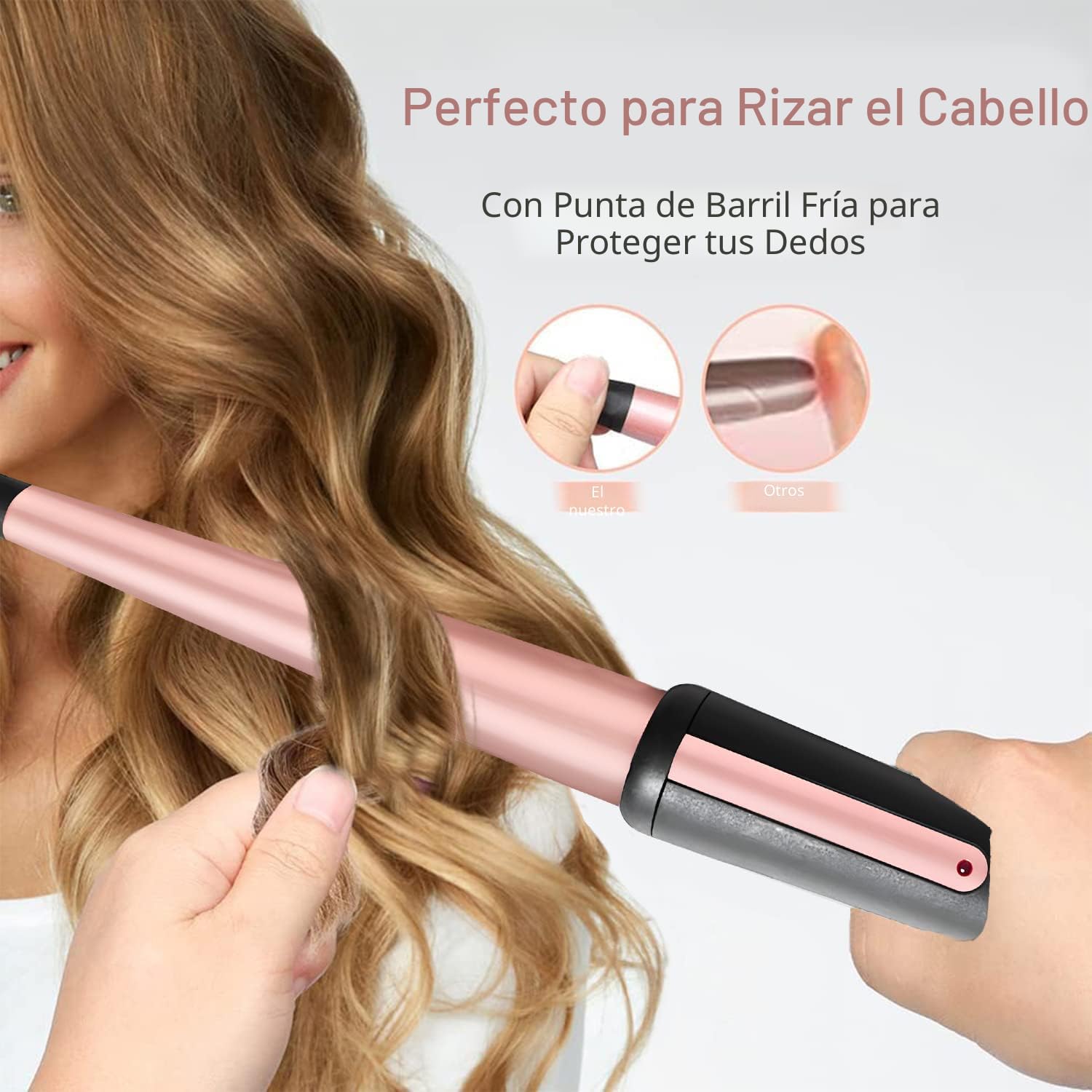 Rizador de pelo, rizador cónico de 0.5 a 1 pulgada, rizador de pelo...