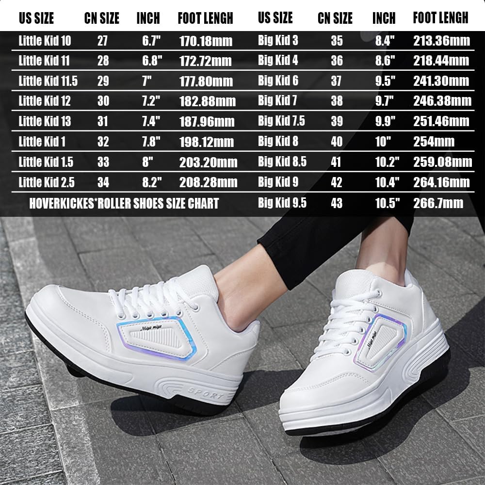 HOVERKICKES Kids Roller Skate Shoes with Wheels Roller Sneakers for...