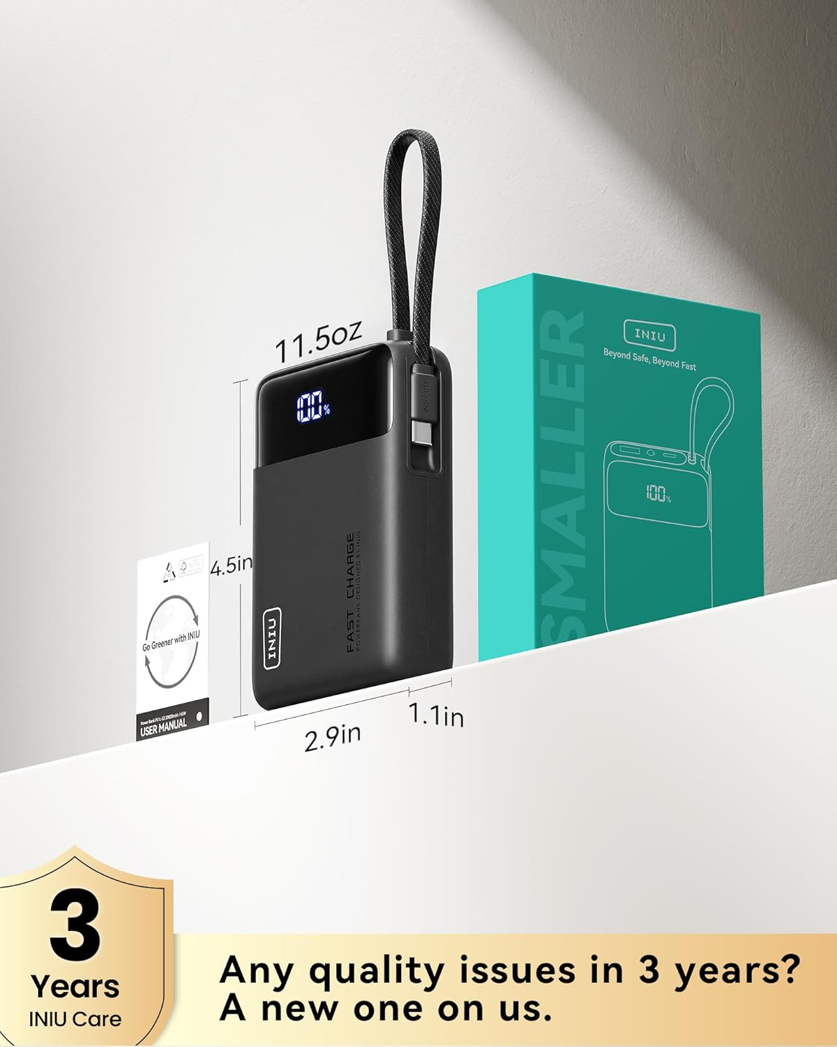 INIU Cargador Portátil de 45W, Banco de Energía más Pequeño de 2000...