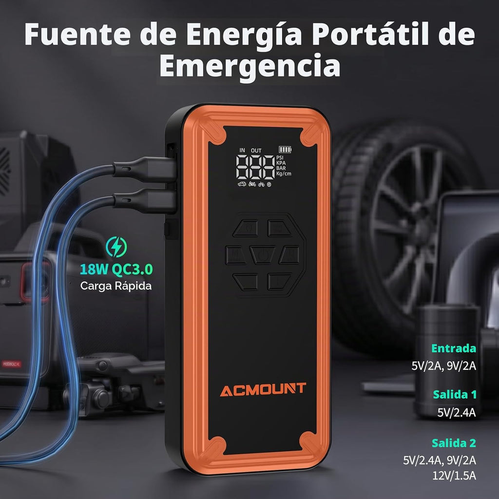 Arrancador con compresor de aire, arrancador de batería de coche Ac...