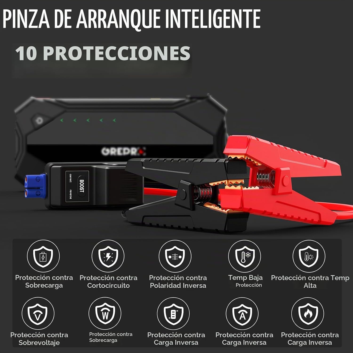 GREPRO Arrancador de salto (motores de gasolina de 10 L y 8.0 L dié...