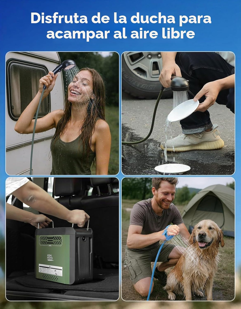 KEMIMOTO Calentador de agua portátil con control termostático y bom...