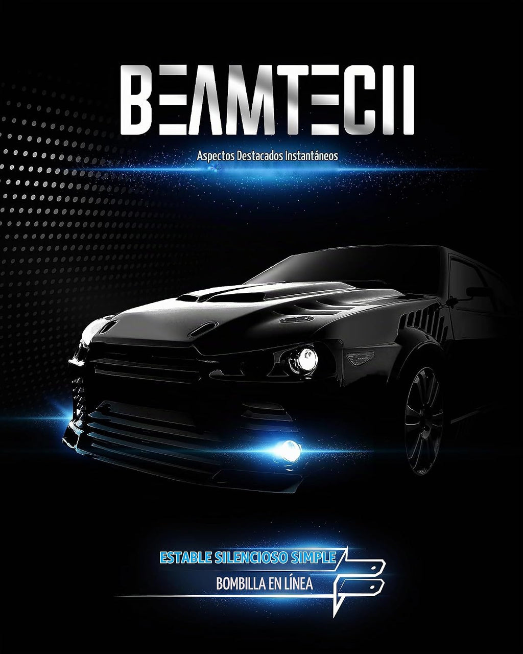BEAMTECH - Bombilla H4, sin ventilador en línea 9003, luz antiniebl...