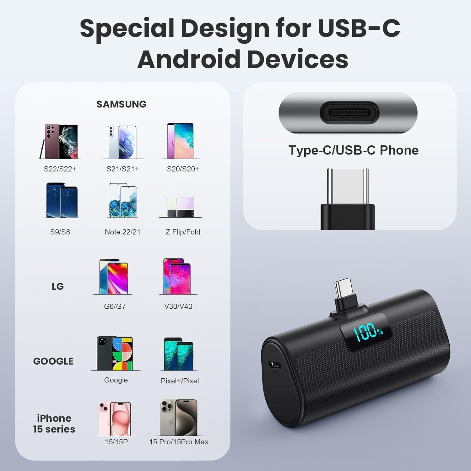 [Paquete de 2] Cargador Portátil para iPhone Serie 17\/16\/15, Banc...