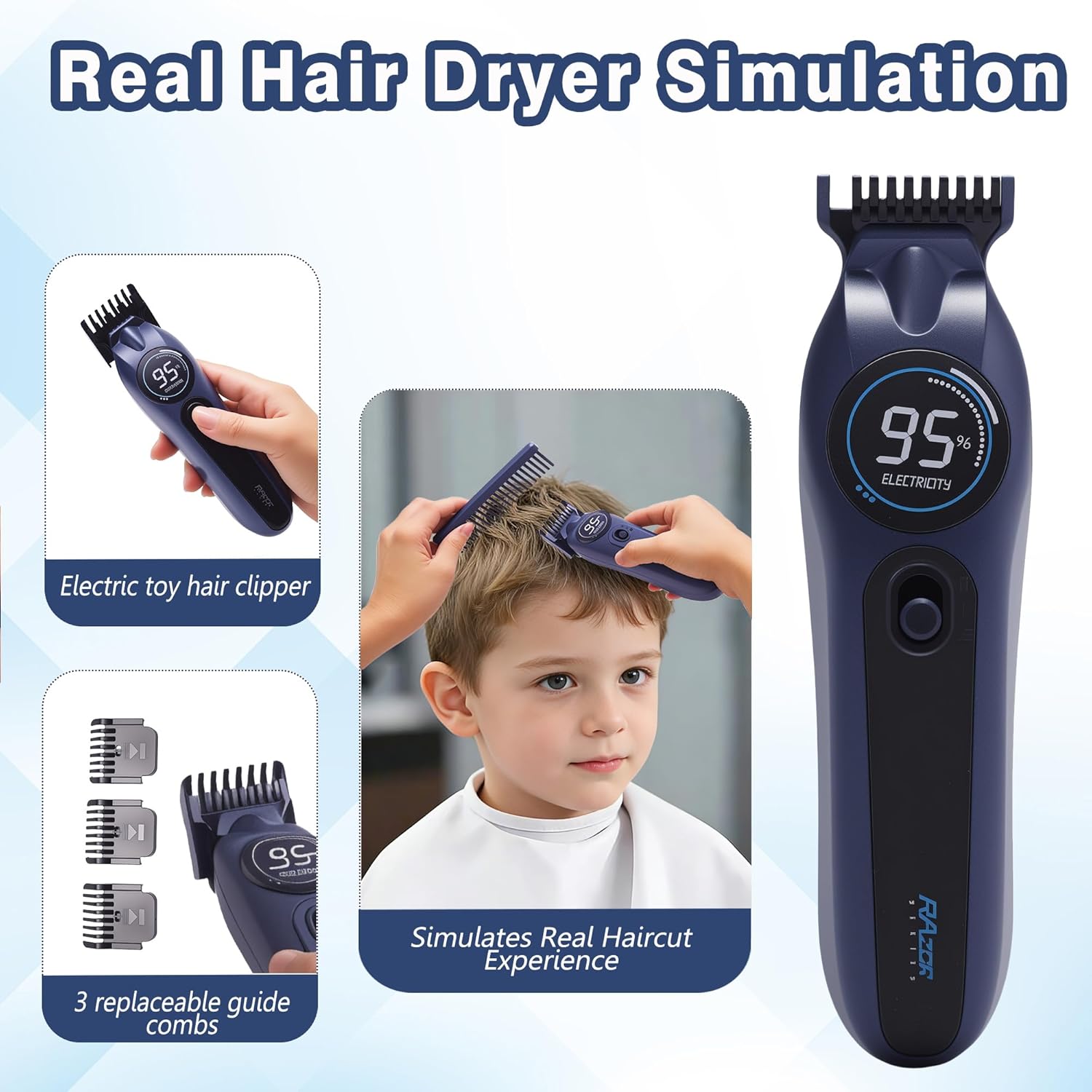 Juguetes de simulación para niños, kit de afeitado para niños peque...