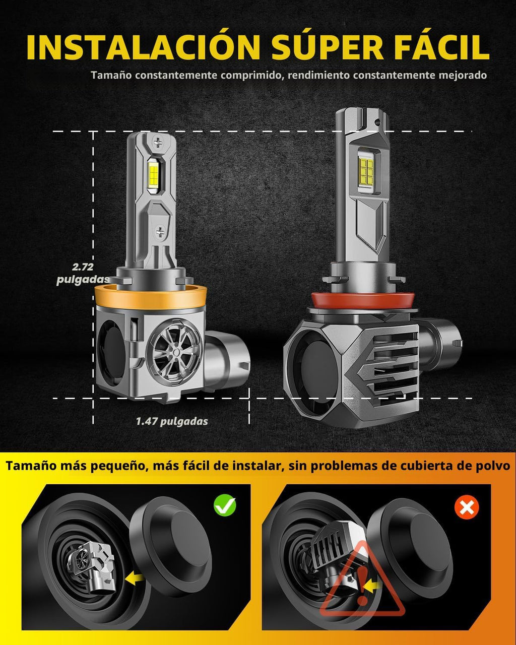 Termitor Bombillas LED H11 2026, 1000% de brillo, listas para CANBU...
