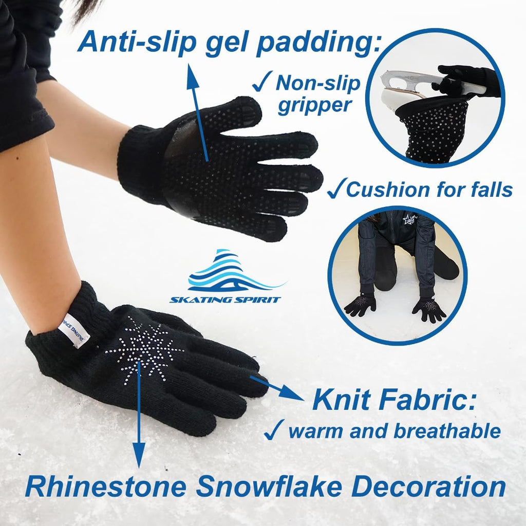 SkatingSpirit - Guantes acolchados de gel para patinaje sobre hielo...