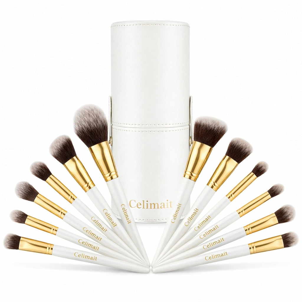 Juego de 12 brochas de maquillaje, aptas para profesionales y princ...
