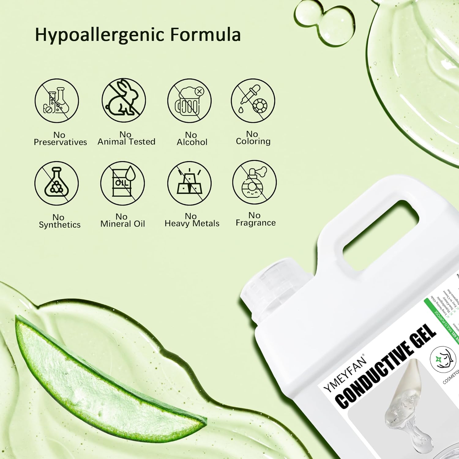Gel conductor de aloe vera de 84 onzas líquidas para dispositivo fa...
