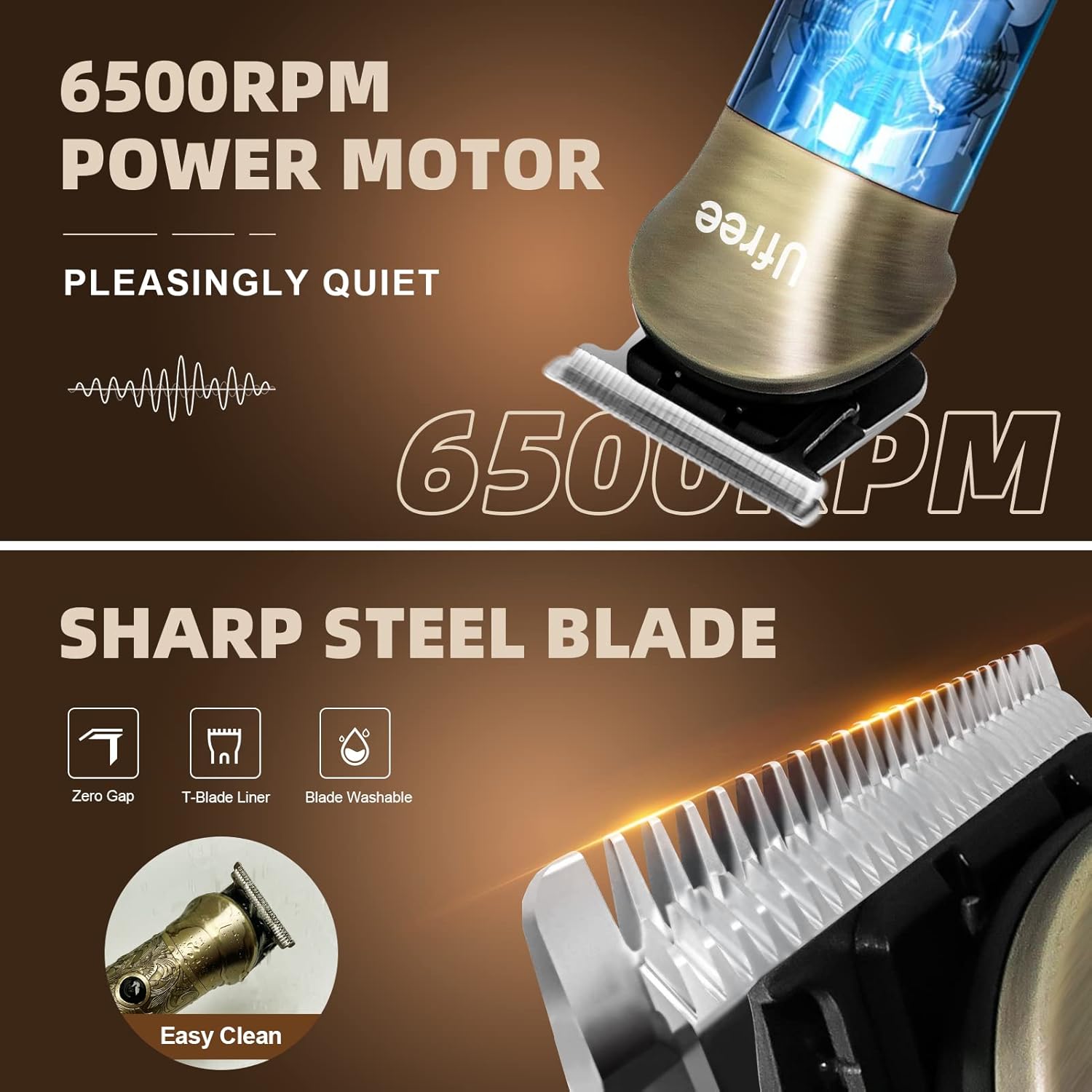 Ufree Cortadora de barba para hombres, afeitadora eléctrica, kit de...