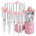 Bueart Design Juego elegante de brochas de maquillaje rosa pálido u...
