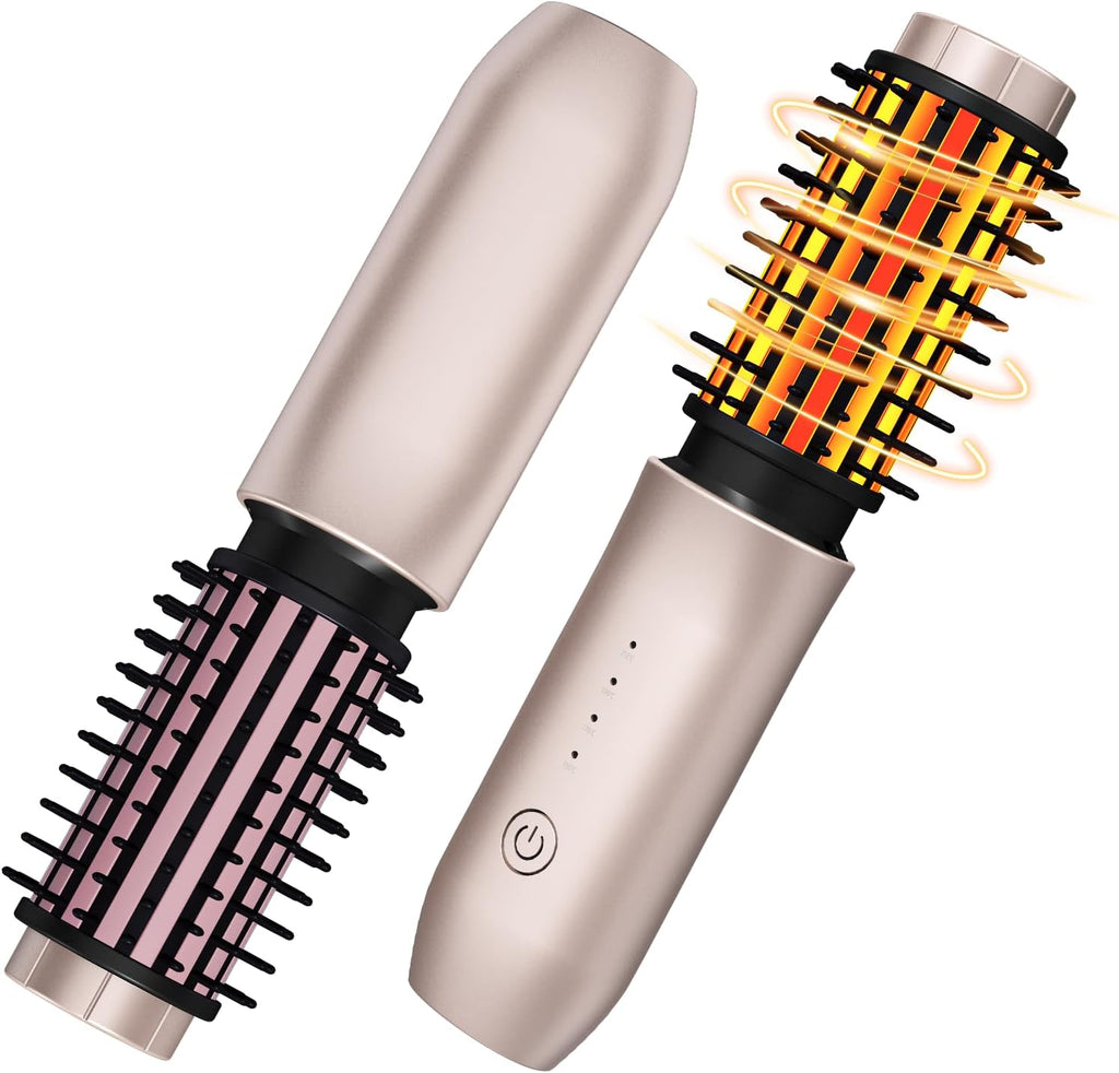 Cepillo de rizador de pelo inalámbrico, cepillo de rizo de viaje, r...