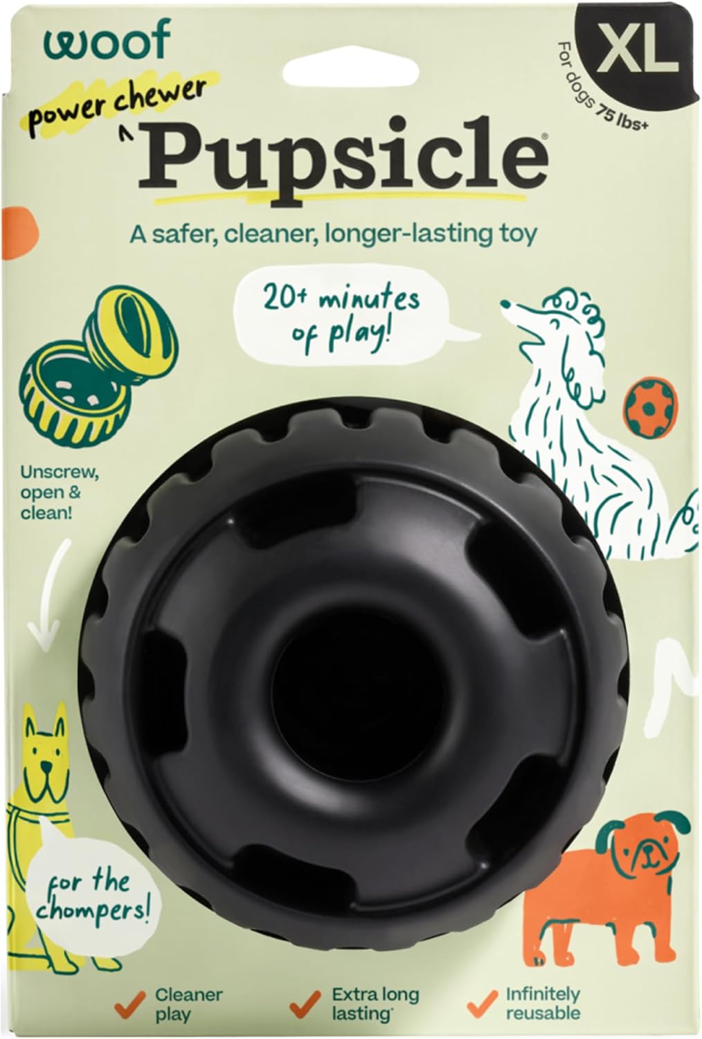 WOOF Power Chewer Pupsicle - Juguetes masticables duraderos y de la...