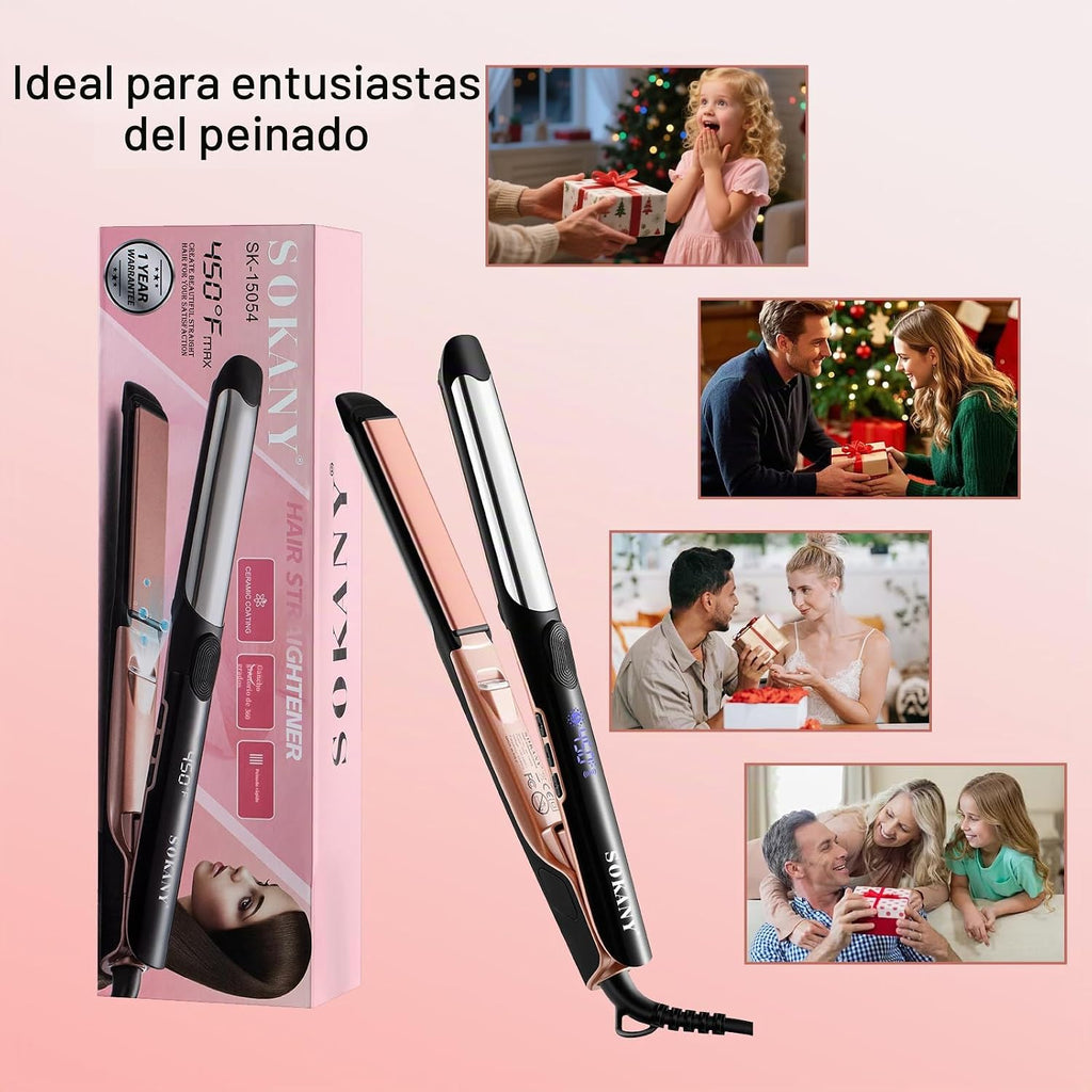 SOKANY Plancha de 1 Pulgada para Cabello Alisadora y Rizador de Tit...