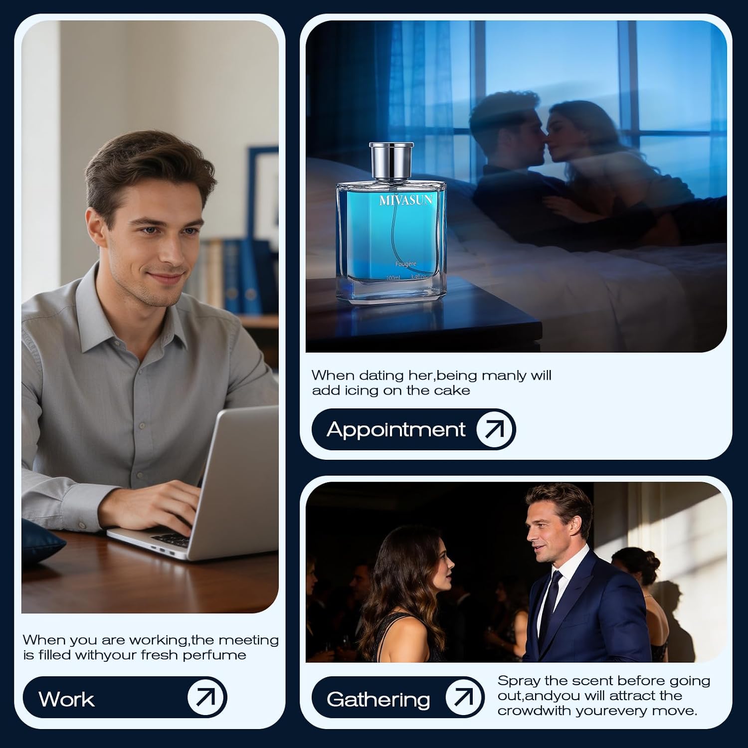 MivaSun Colonia de lujo para hombres, 3.4 fl oz \/ 3.4 onzas líquid...