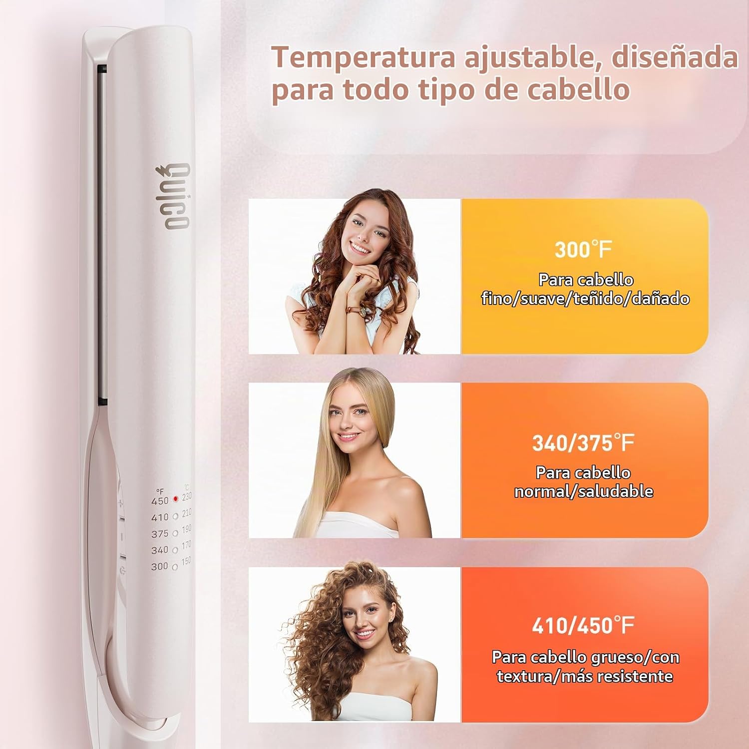 Quico - Plancha de pelo de doble voltaje de 100-240 V | Plancha ali...
