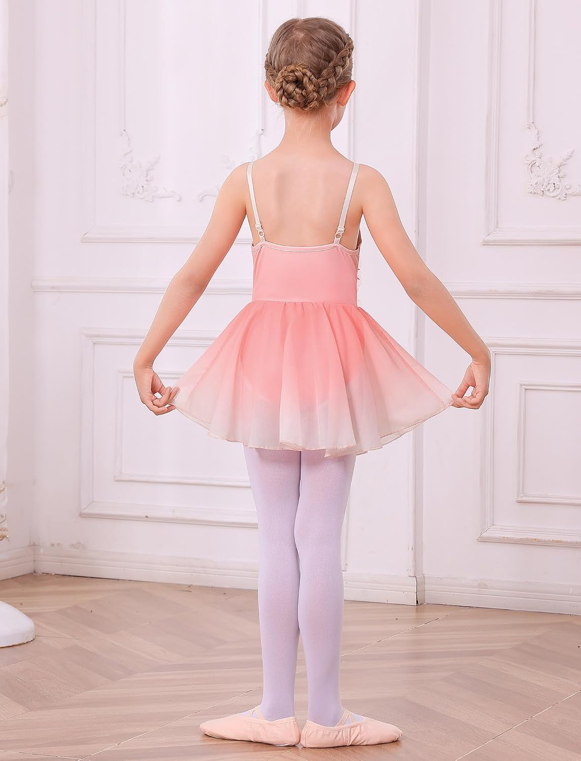 Vestido de patinaje artístico sobre hielo para niñas, lentejuelas b...