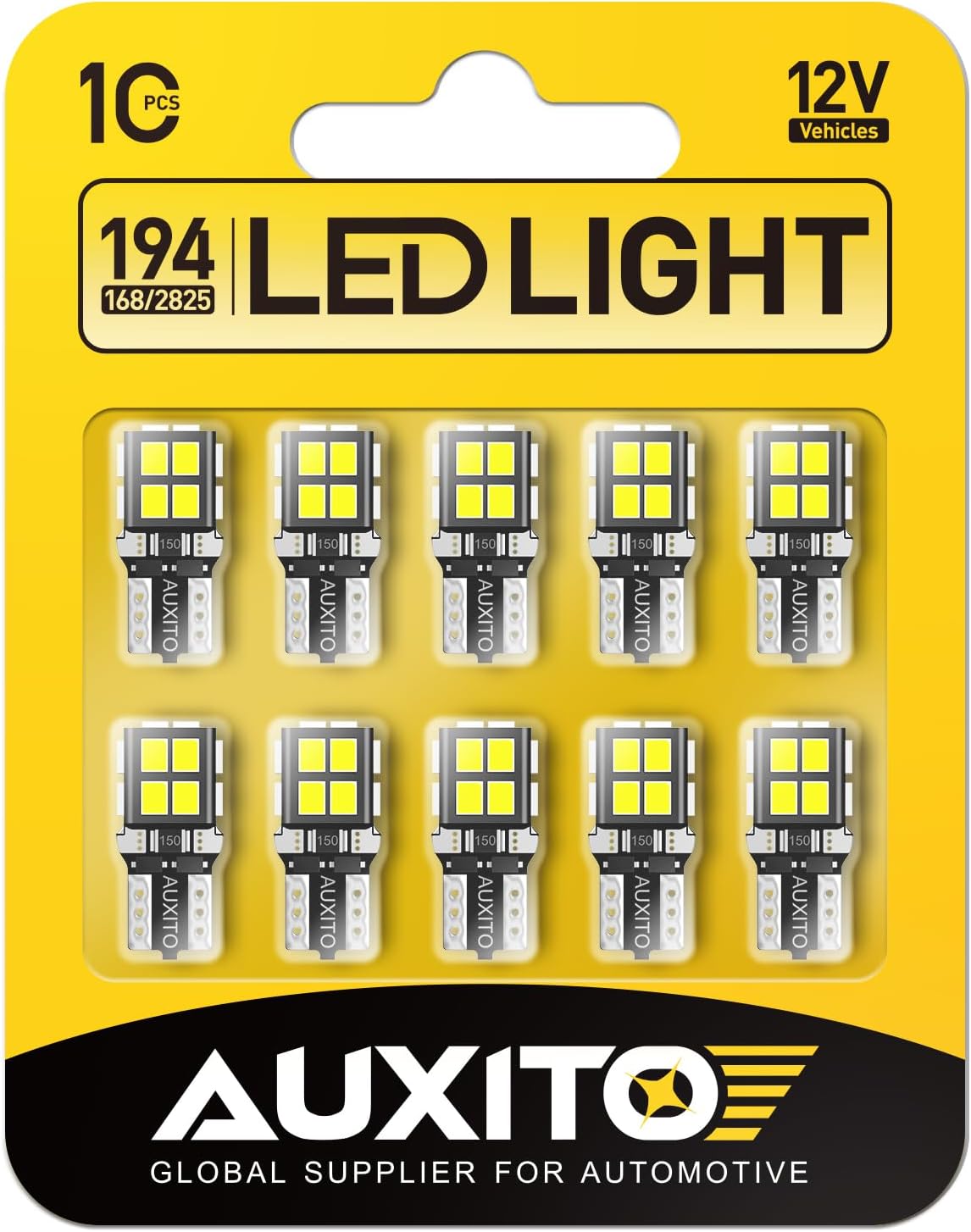 AUXITO 194 - Foco LED de 6000 K, color blanco, 168 2825 W5W T10, cu...