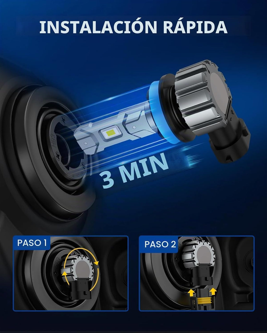 Laxmas 2025 Super Brightness 9005 H11 Bombilla Combo, 56,000 lm de...