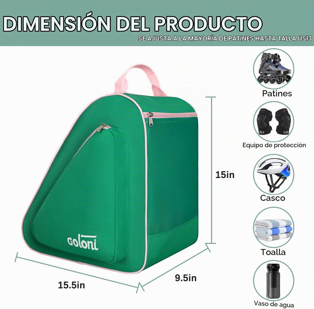 Goloni Bolsa de patinaje para patines de hielo, patines en línea, p...