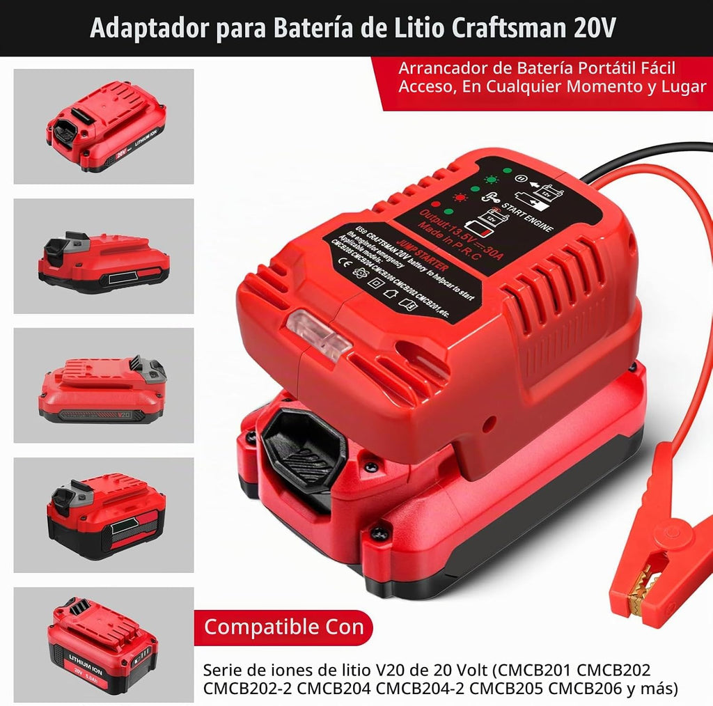 Adaptador de arranque para Craftsman 20V V20 Li-ion alimentado por...