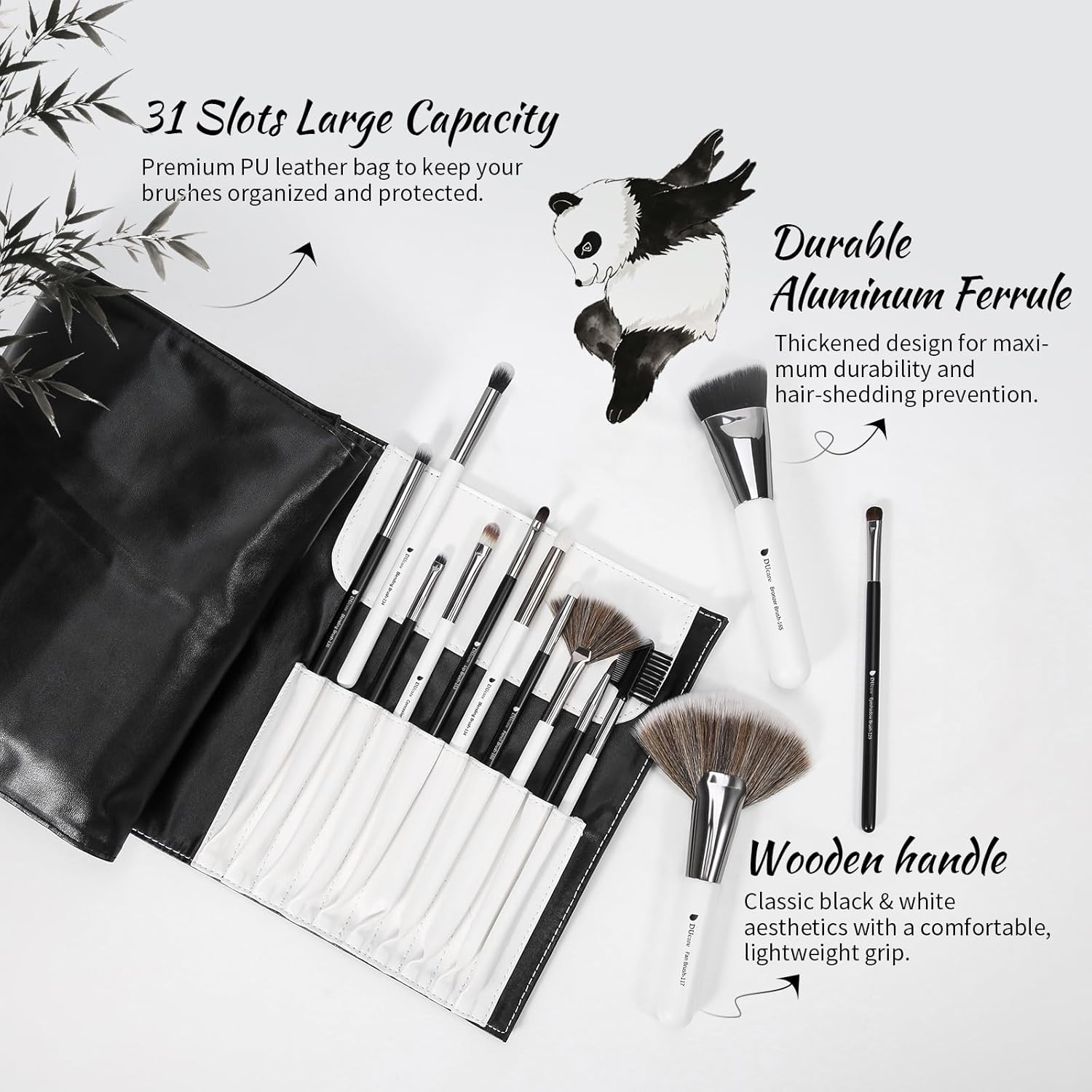 DUcare Juego de brochas de maquillaje profesional, 31 piezas, serie...