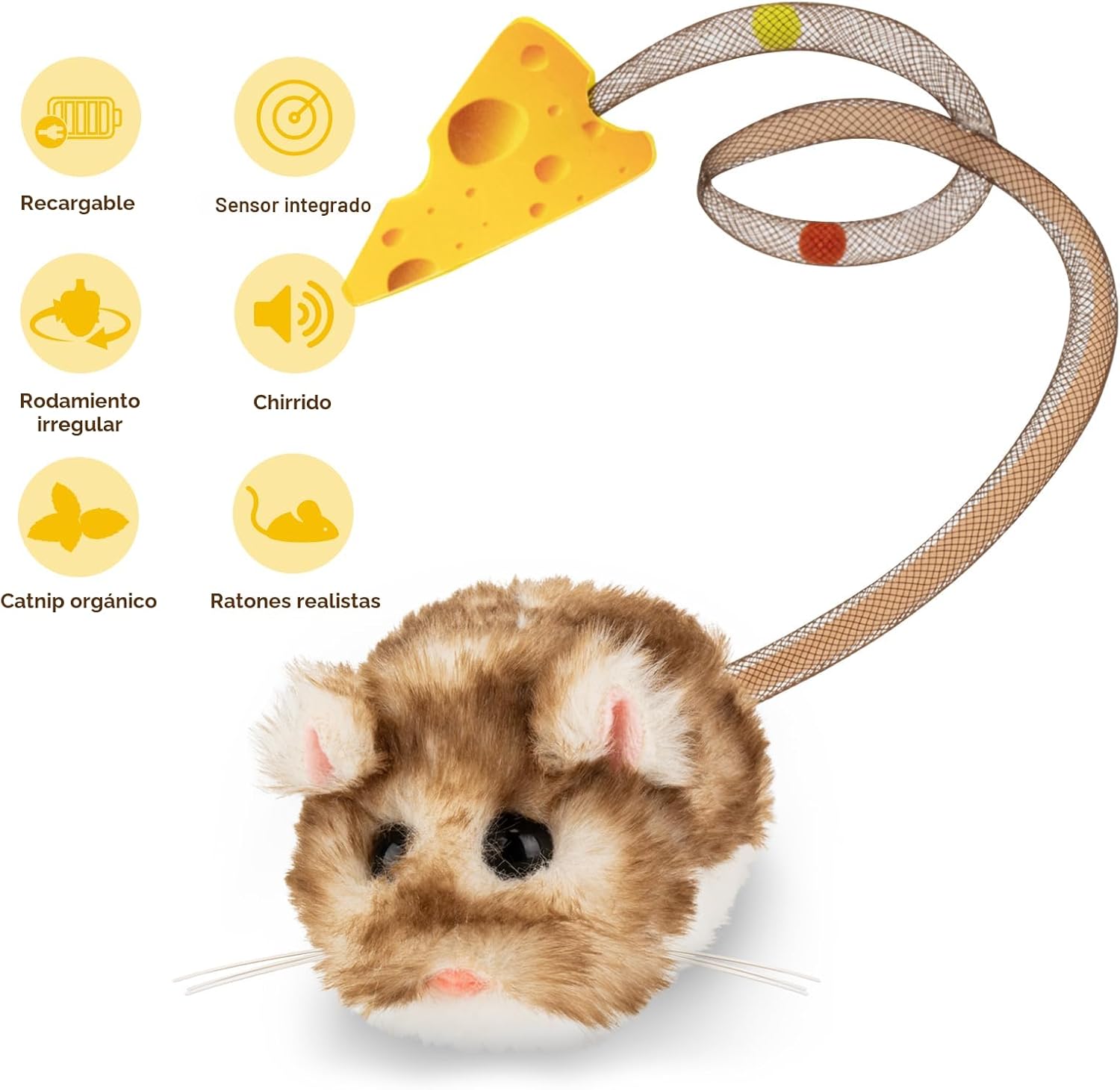 Migipaws MigiMouse - Juguete interactivo para gatos de 360° con col...