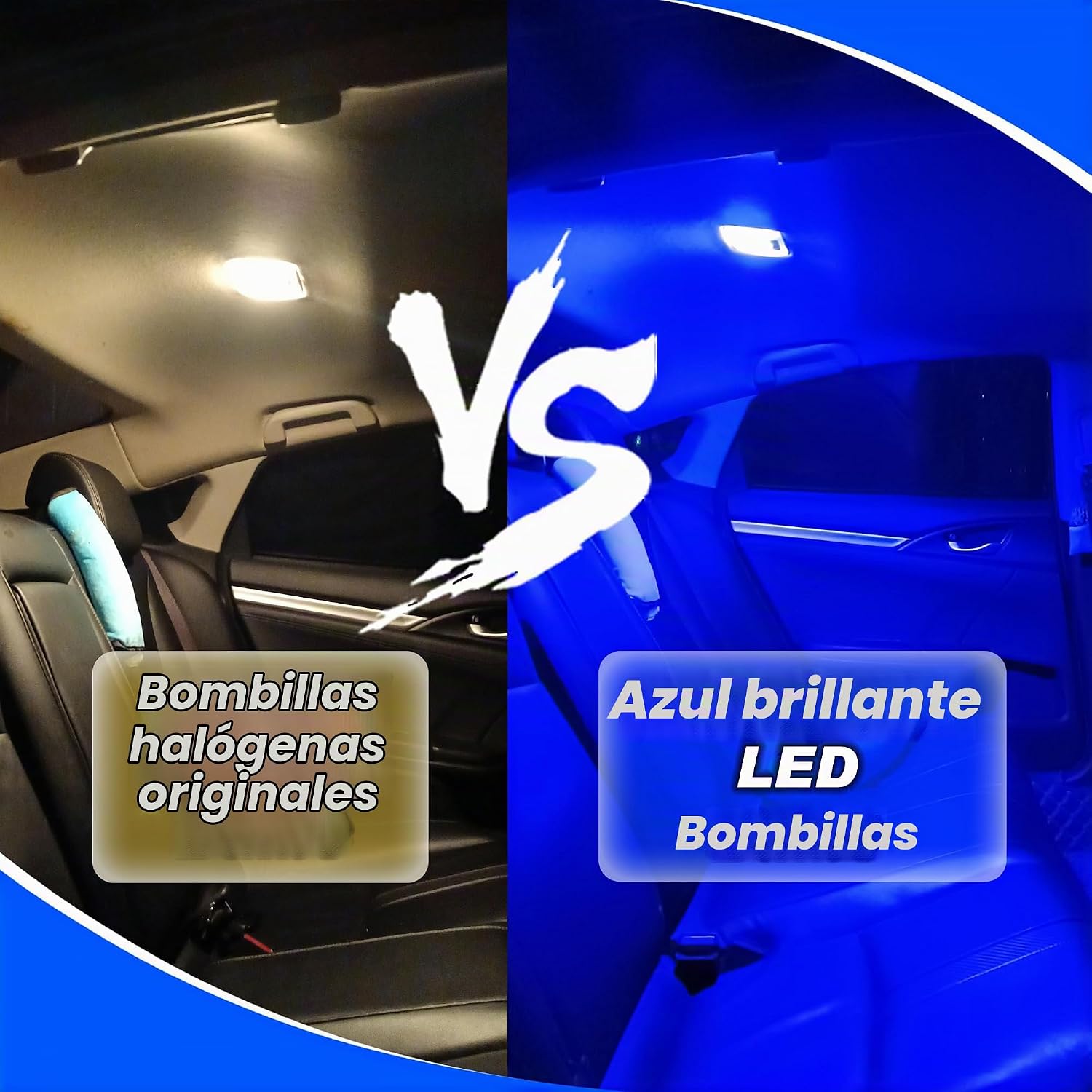 Ziomitus T10 194 912 921 906 2825 Foco LED azul 168 T10, focos de r...