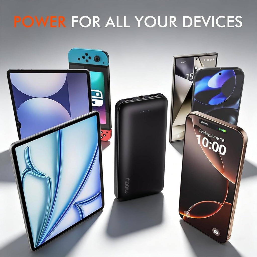 Miady Paquete de 2 cargadores portátiles de 10000 mAh, cargador de...
