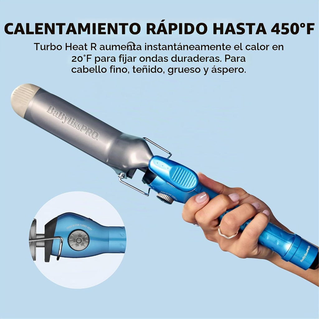 BaBylissPRO Rizador de Resorte de Titanio Nano, Varita Profesional...