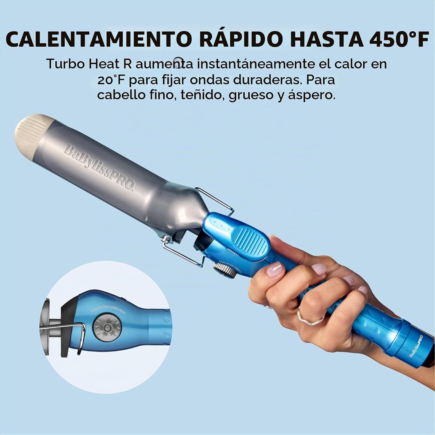 BaBylissPRO Rizador de Resorte de Titanio Nano, Varita Profesional...