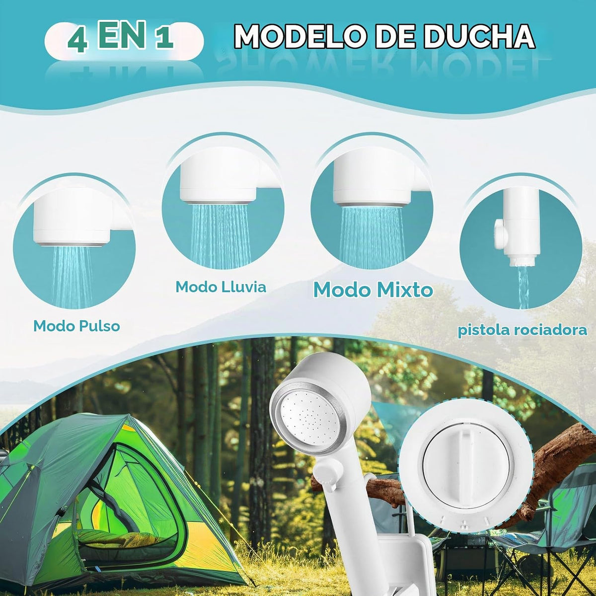 Ann Katy Bomba de ducha portátil para campamento al aire libre, bom...