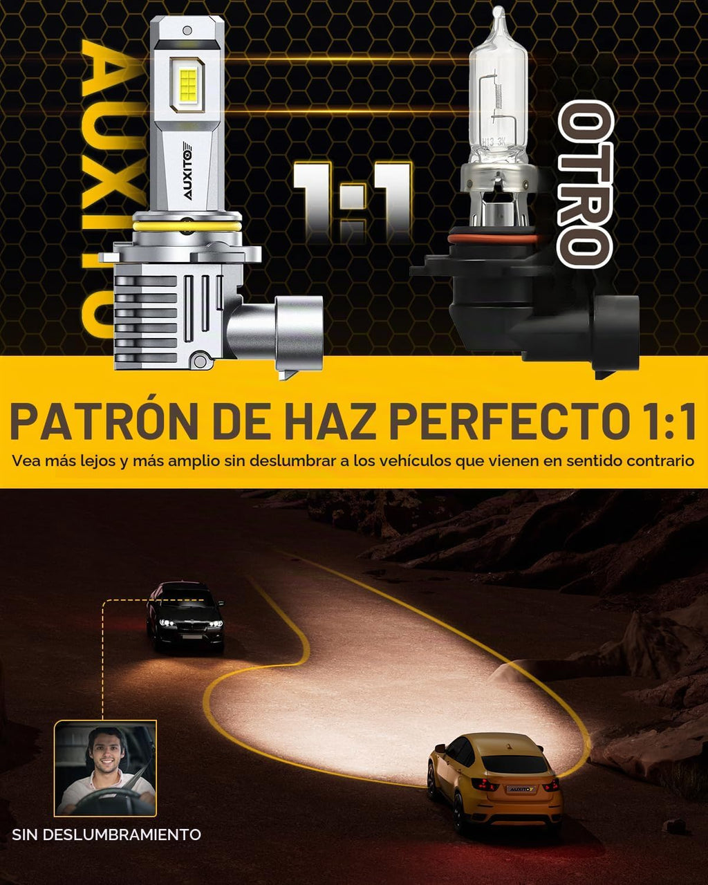 AUXITO Bombillas LED 9005 H11, bombilla LED HB3 H8 H9, 120000LM 650...