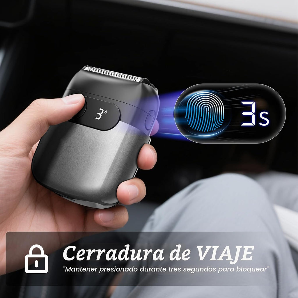 Afeitadora eléctrica de aluminio para hombres, cabezales de afeitad...