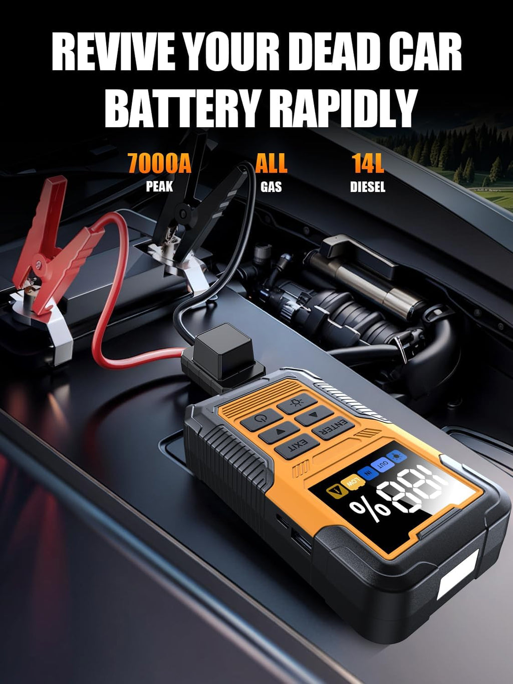 Arrancador de batería de automóvil con escáner OBD2 7000A para todo...