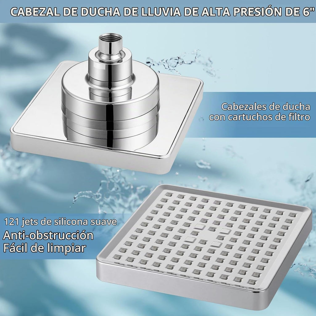 Nuodan Cabezal de ducha filtrado con combo de mano, filtro de regad...